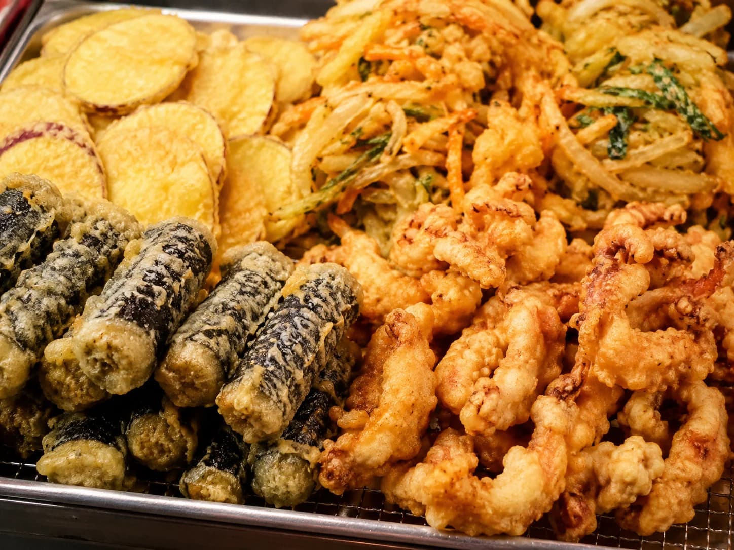 Assorted Korean twigim fried snacks